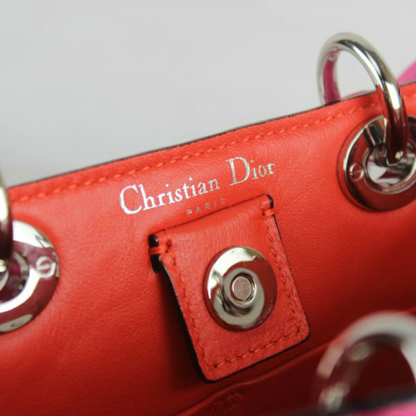 mini dior diorissimo original calfskin leather bag 44375 rosered